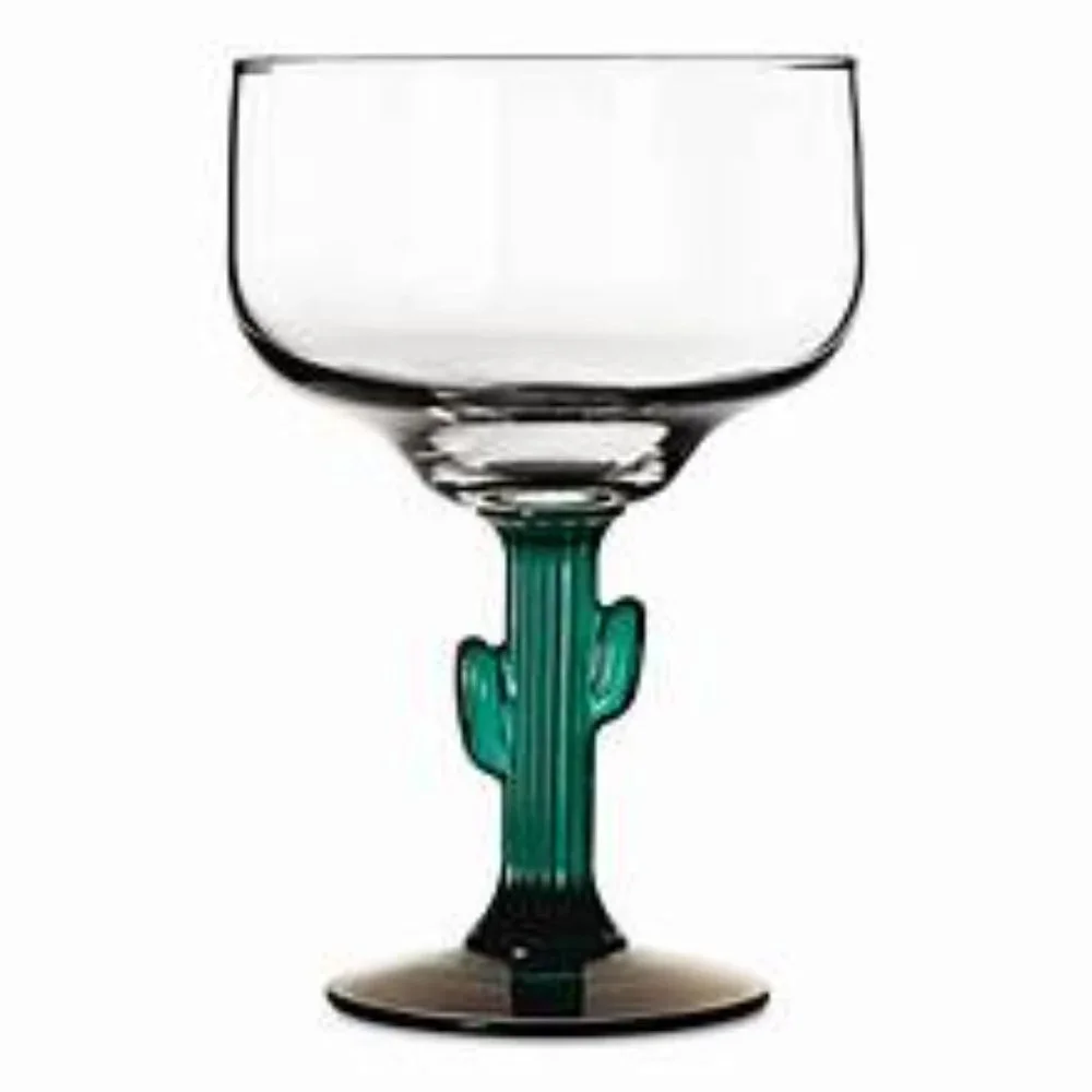 Southwestern Cactus Margarita/Dessert Glass Set of 2